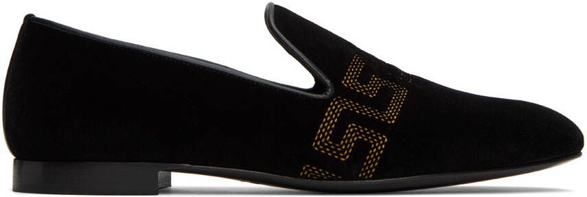 Versace Black Embroidered Loafers - Picture 5