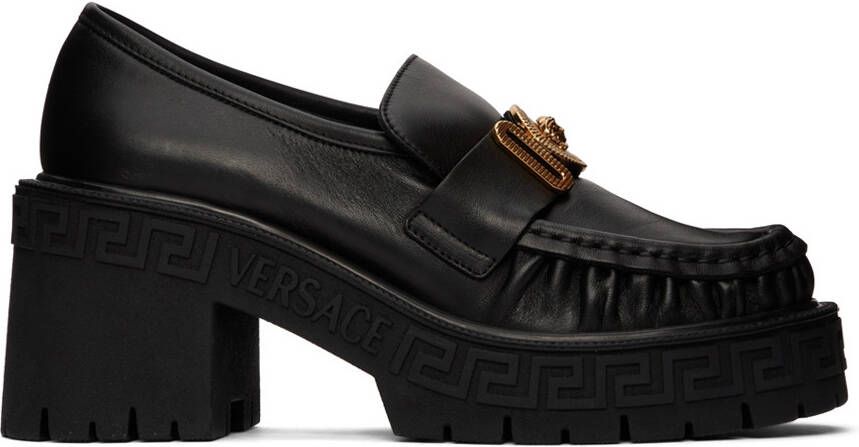 Versace Black Greca Loafers - Picture 2