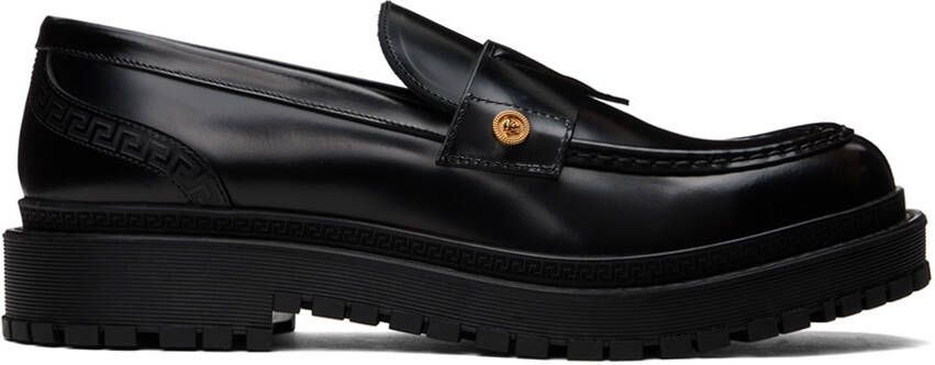 Versace Black Greca Loafers - Picture 5