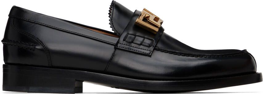 Versace Black Greca Loafers - Picture 8