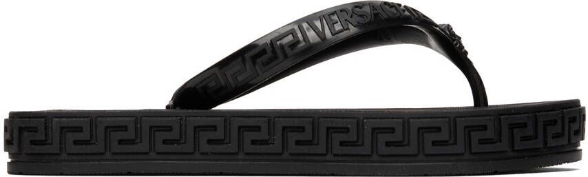 Versace Black Greca Sandals - Picture 5