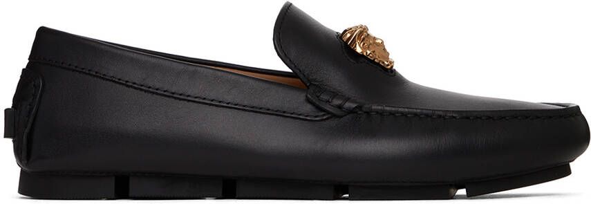 Versace Black 'La Medusa' Driver Loafers
