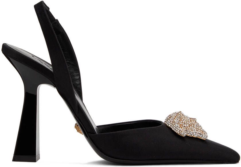 Versace Black 'La Medusa' Slingback Heels - Picture 5