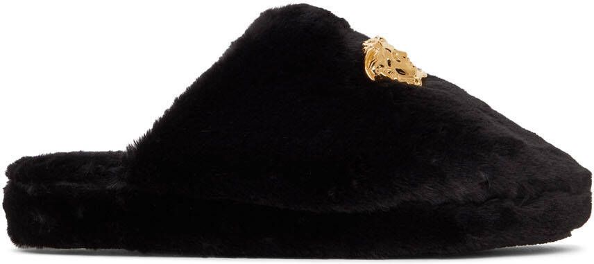 Versace Black 'La Medusa' Slippers - Picture 5