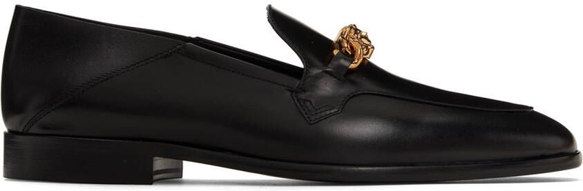 Versace Black Leather Loafers - Picture 5