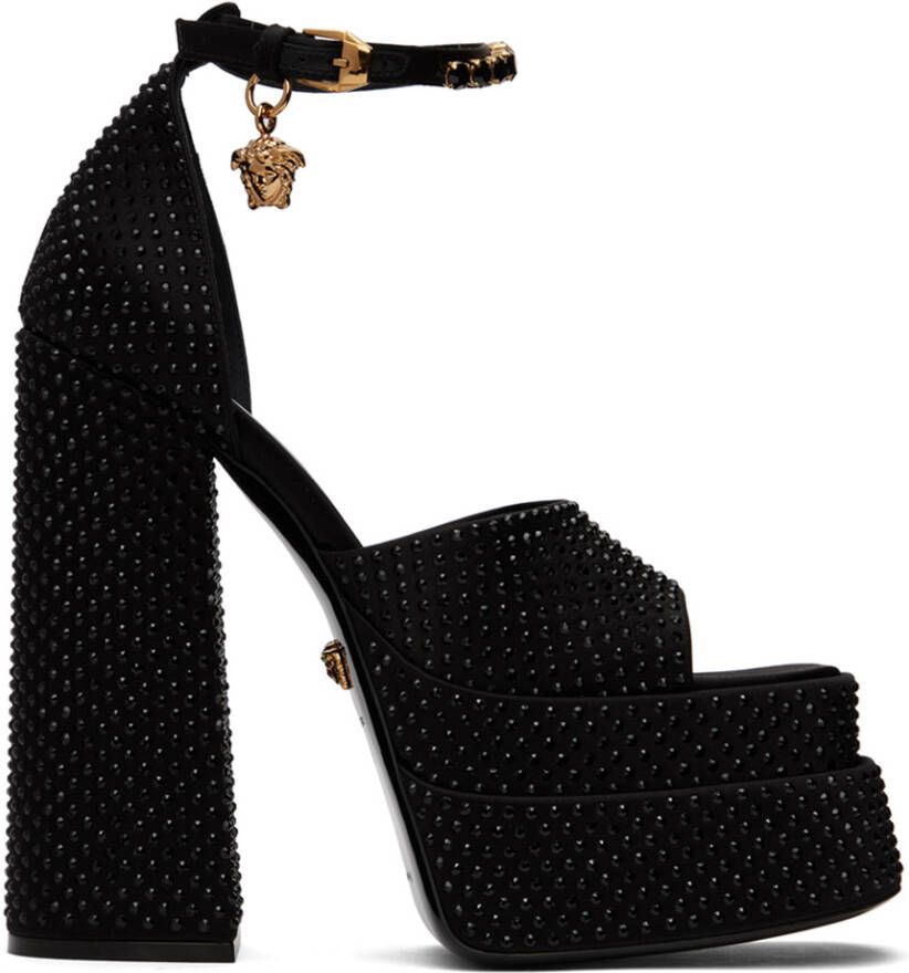 Versace Black Medusa Aevitas Platform Sandals
