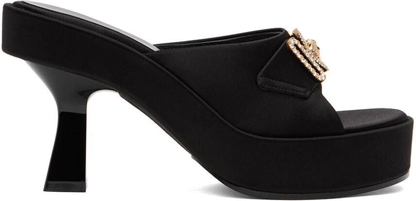 Versace Black Medusa Biggie Crystal Mules - Picture 5