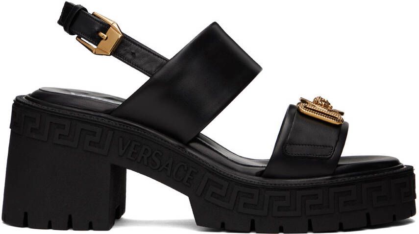 Versace Black Medusa Biggie Heeled Sandals - Picture 5