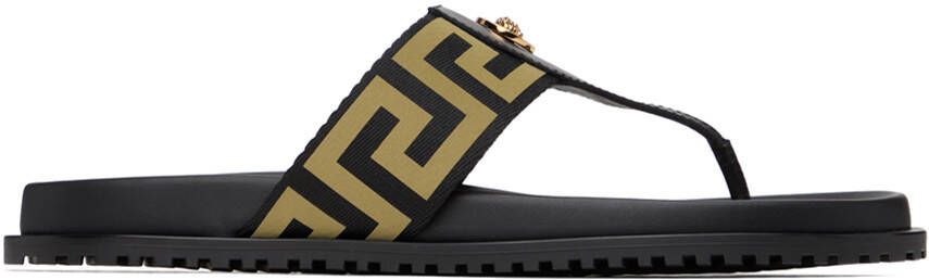 Versace Black Medusa Greca Sandals - Picture 5