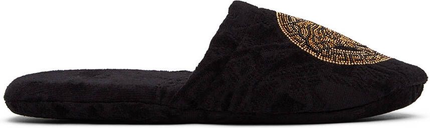 Versace Black Medusa Greca Slippers - Picture 5