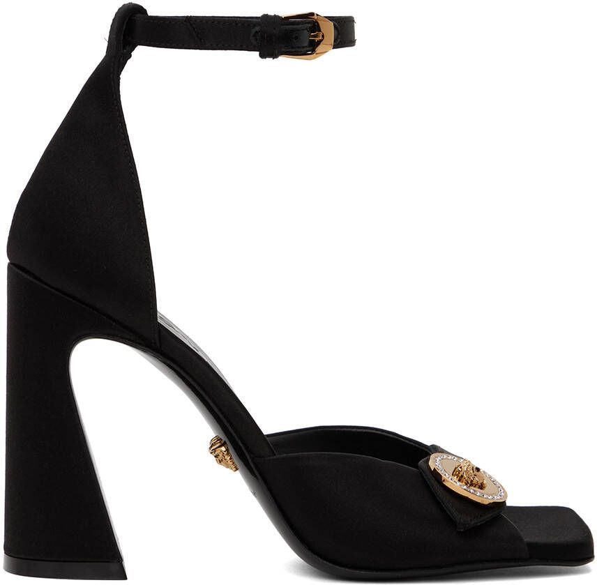 Versace Black Medusa Heeled Sandals - Picture 5