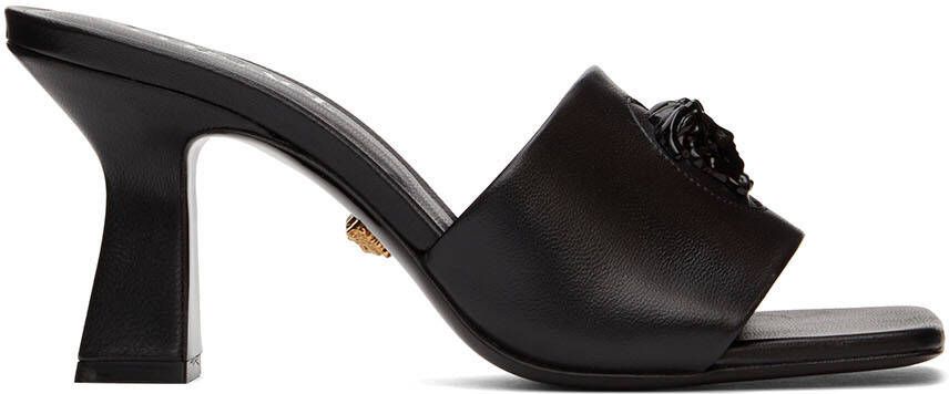 Versace Black Medusa Mid-Heel Mules - Picture 5