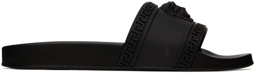 Versace Black Palazzo Slides