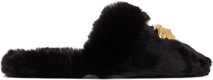 Versace Black Palazzo Slippers - Picture 4