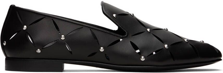 Versace Black Perforated Slippers - Picture 5