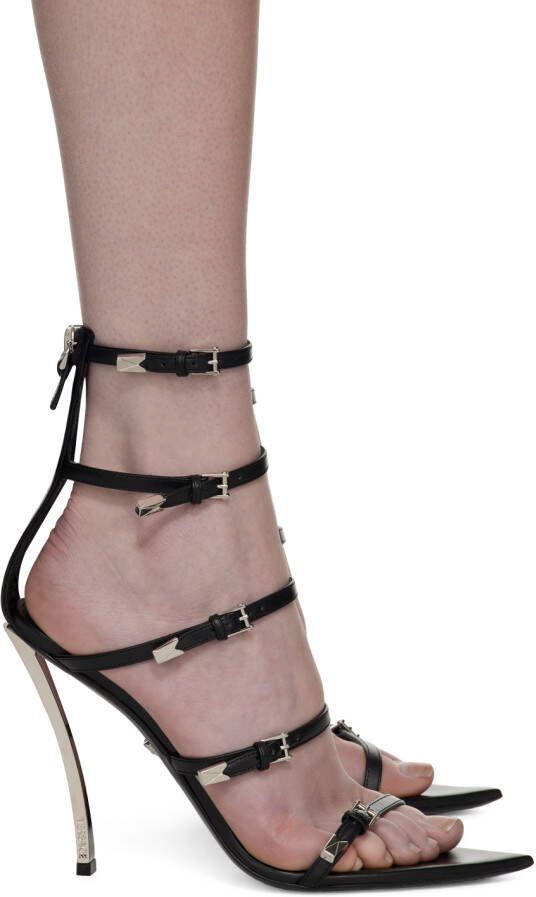 Versace Black Pin-Point Heeled Sandals