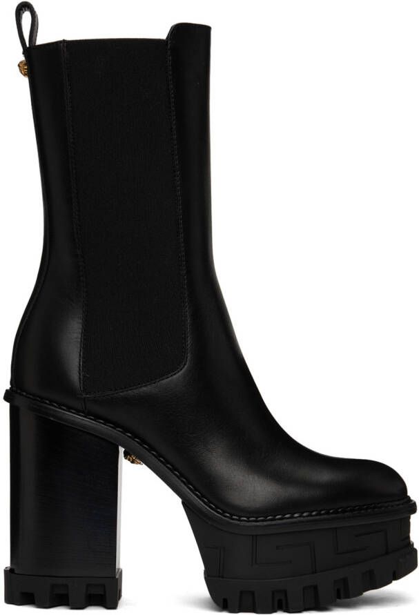 Versace Black Platform Boots - Picture 4