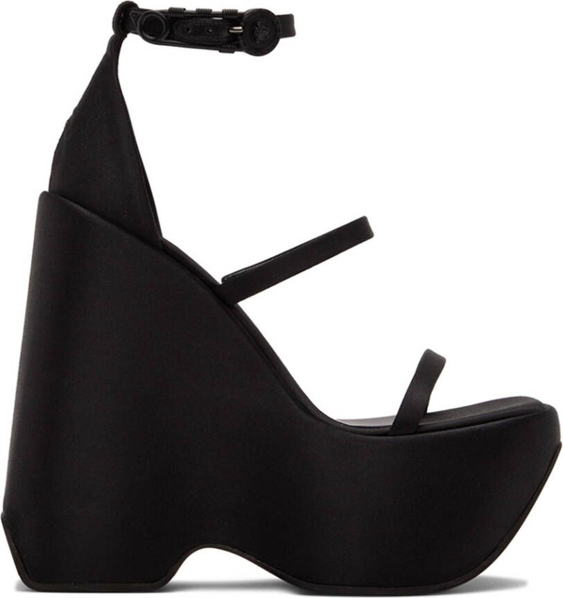 Versace Black Strappy Heeled Sandals - Picture 5