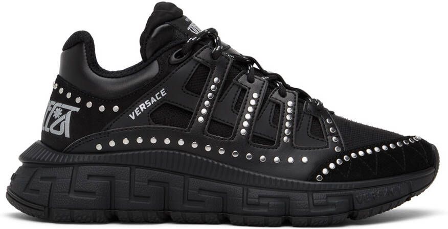 Versace Black Studded Trigreca Sneakers - Picture 5