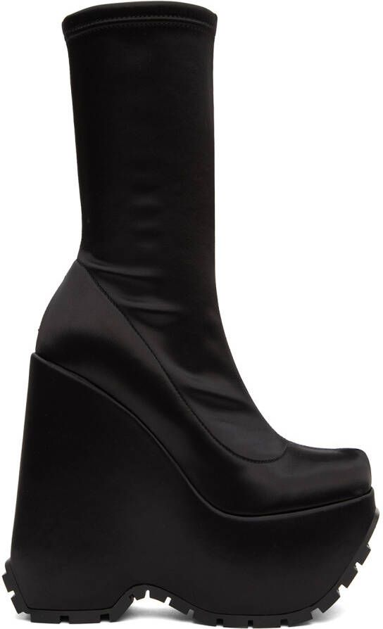 Versace Black Triplatform Boots - Picture 5