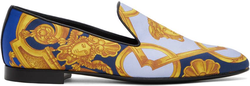Versace Blue & Gold Barocco 660 Slippers - Picture 5