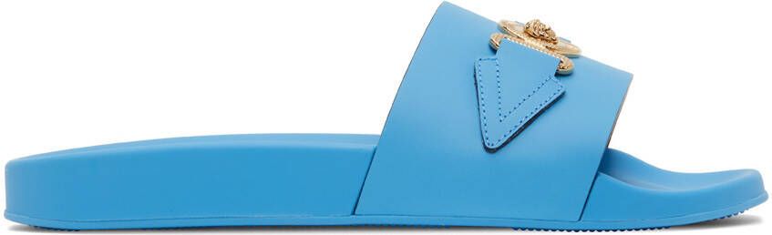 Versace Blue Medusa Biggie Slides - Picture 5