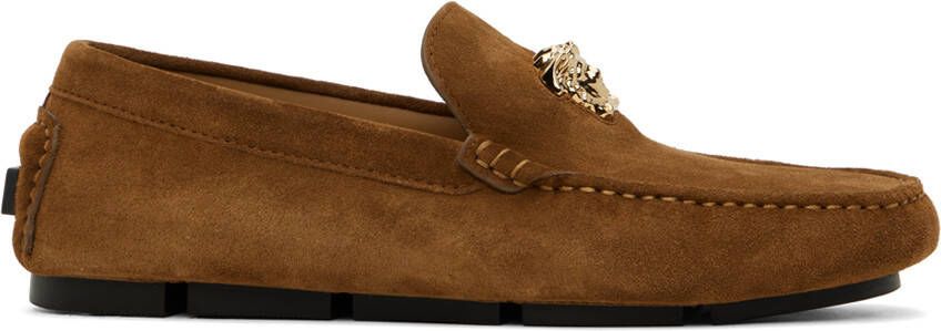Versace Brown 'La Medusa' Loafers - Picture 5