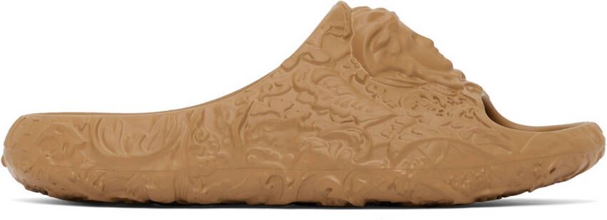 Versace Brown Medusa Dimension Slides - Picture 5