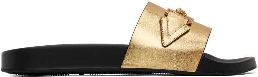 Versace Gold Medusa Biggie Slides - Picture 5