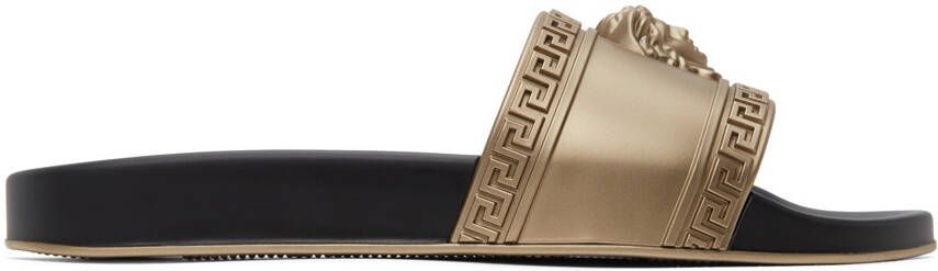 Versace Gold Palazzo Pool Slides - Picture 5