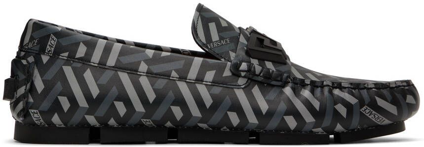 Versace Gray La Greca Loafers - Picture 4