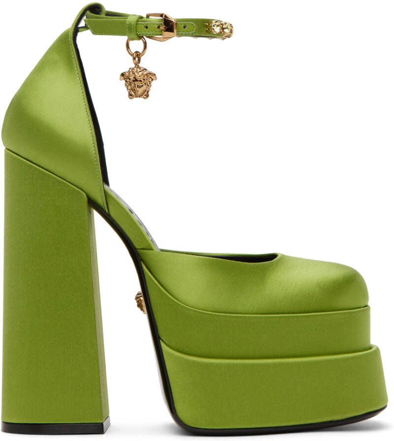 Versace Green Medusa Aevitas Heels