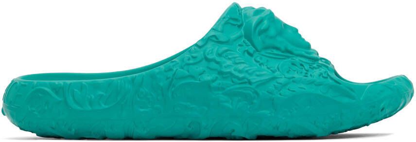 Versace Green Medusa Dimension Slides - Picture 5