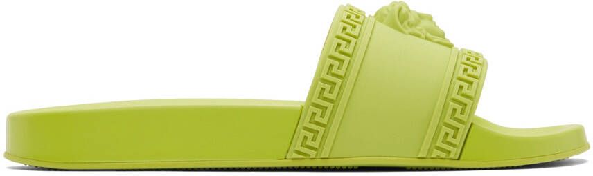 Versace Green Palazzo Slides - Picture 5