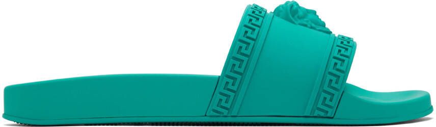 Versace Green Palazzo Slides - Picture 5