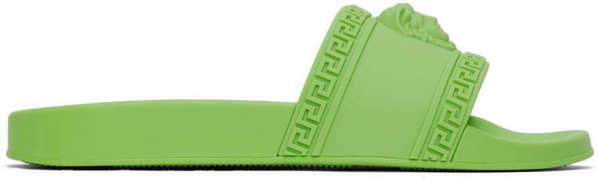 Versace Green Palazzo Slides - Picture 4