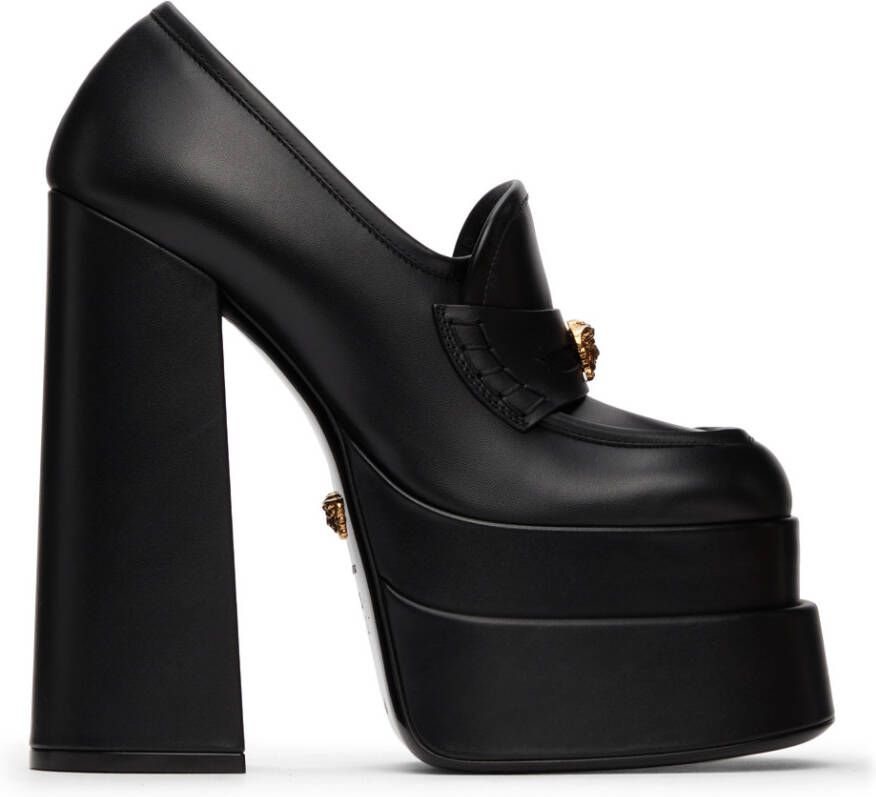 Versace Black Aevitas Platform Heels - Picture 6