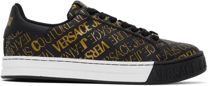 Versace Jeans Couture Black & Gold Court 88 Sneakers - Picture 5