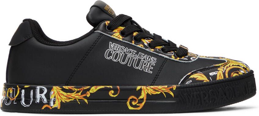 Versace Jeans Couture Black & Gold Court 88 Sneakers - Picture 5