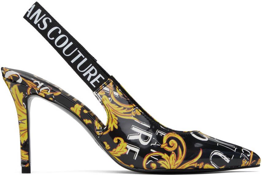 Versace Jeans Couture Black & Gold Scarlett Heels