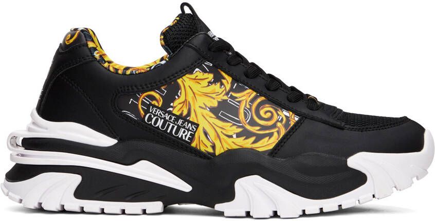 Versace Jeans Couture Black & Gold Trail Trek Sneakers - Picture 5