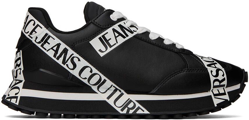 Versace Jeans Couture Black & White Spyke Sneakers - Picture 4