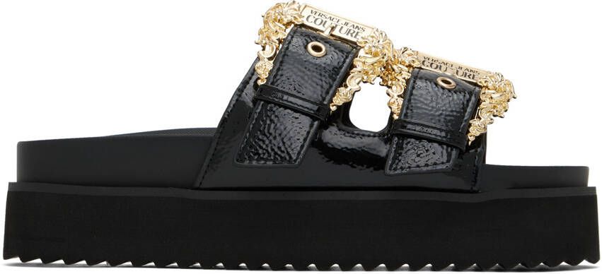 Versace Jeans Couture Black Arizona Flat Sandals - Picture 5
