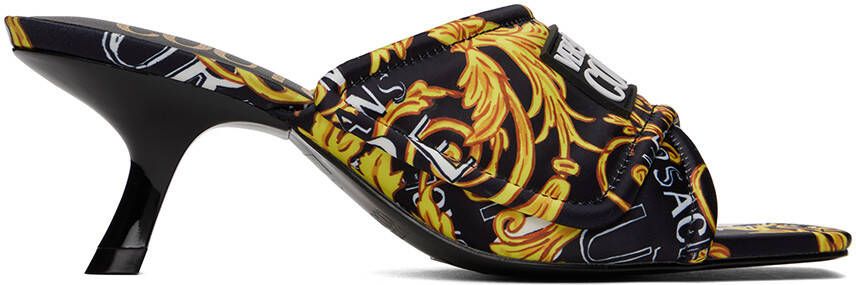 Versace Jeans Couture Black & Gold Arizona Sandals - Picture 4