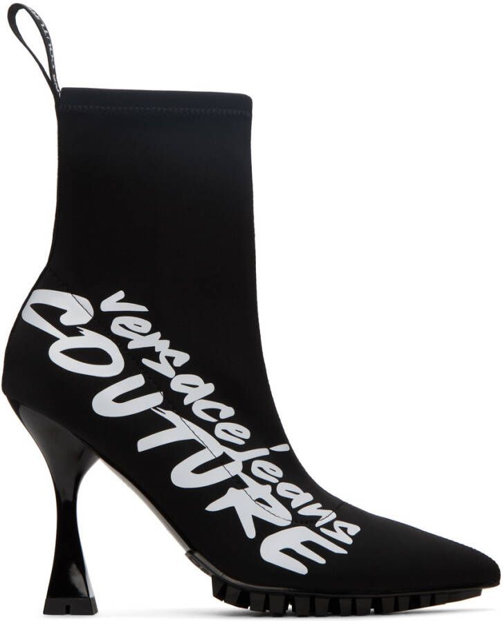 Versace Jeans Couture Black Flair Logo Ankle Boots - Picture 4