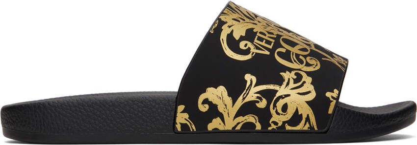 Versace Jeans Couture Black Logo Couture Slides - Picture 5