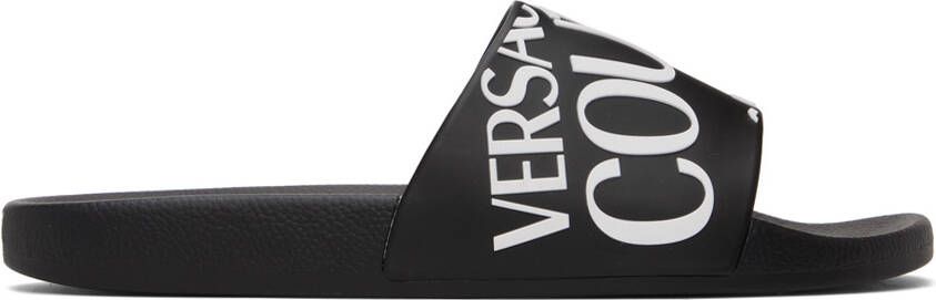 Versace Jeans Couture Black Logo Slides - Picture 5