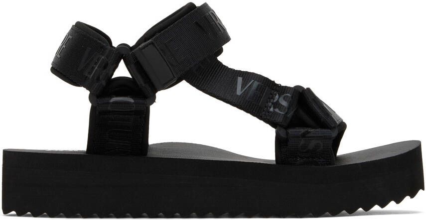 Versace Jeans Couture Black Platform Flat Sandals - Picture 5