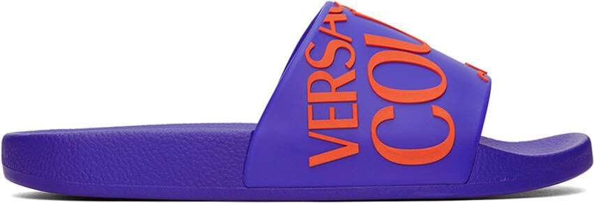 Versace Jeans Couture Blue Fondo Slides - Picture 5