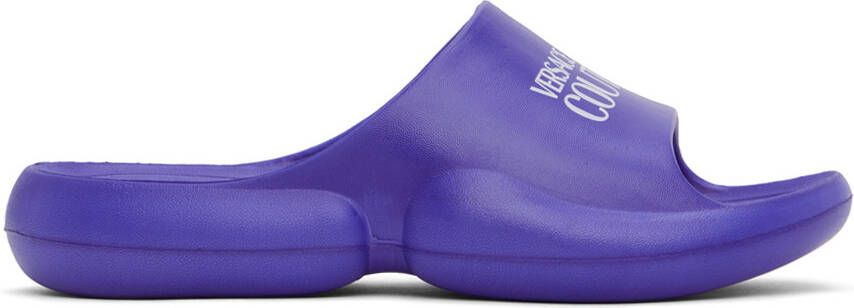 Versace Jeans Couture Blue Tago Logo Slides - Picture 5